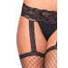 Чулки с подвязками с задним швом Backseam Garterbelt Stockings O/S Leg Avenue