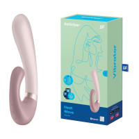 Подвійний смарт вібратор з функцією нагріву Satisfyer Heat Wave Connect App Mauve ніжно-рожевий