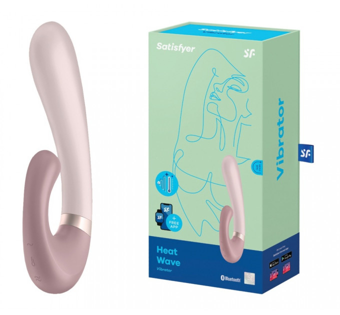 Подвійний смарт вібратор із функцією нагріву Satisfyer Heat Wave Connect App Mauve