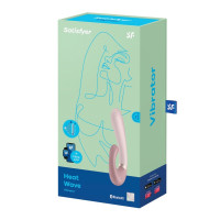 Подвійний смарт вібратор з функцією нагріву Satisfyer Heat Wave Connect App Mauve ніжно-рожевий