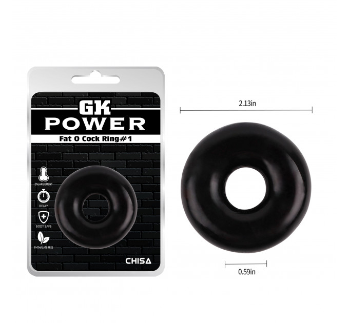 Эрекционное кольцо Chisa GK Power Fat O Cock Ring # 1, черное