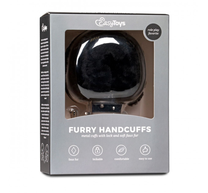 Наручники EASYTOYS Furry Handcuffs - Black