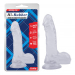 Фаллоимитатор с яичками на присоске Chisa HI-RUBBER 7.5, прозрачный