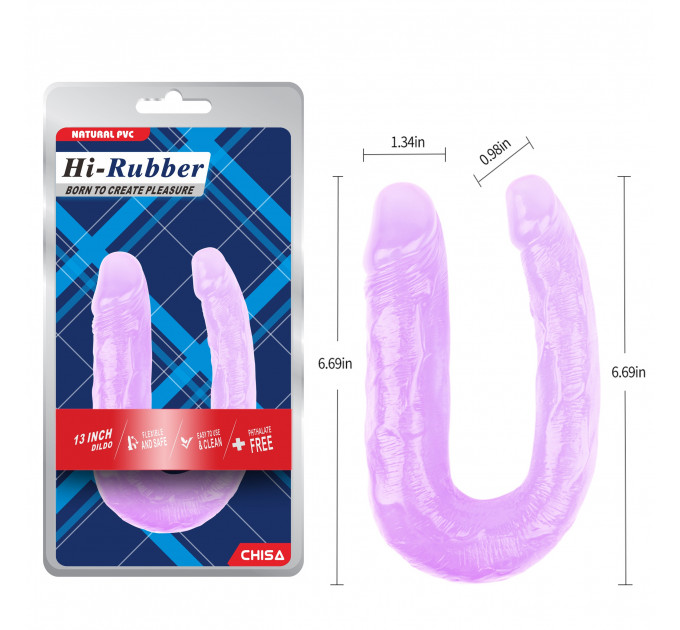 Фаллоимитатор двойной Chisa Hi-Rubber 13 Inch Dildo, фиолетовый