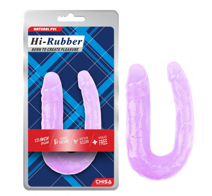 Фаллоимитатор двойной Chisa Hi-Rubber 13 Inch Dildo, фиолетовый