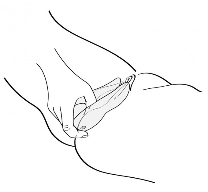 Клиторальный вибратор Shunga Aiko черного цвета, 10.5 см х 6.5 см