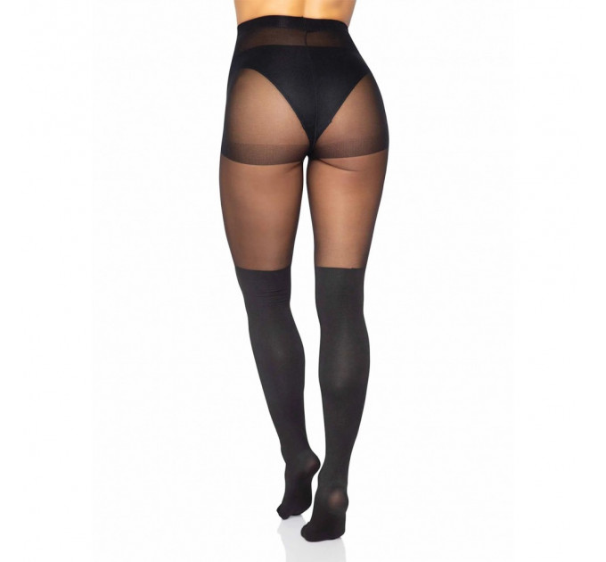 Колготки с имитацией чулок с крестами Leg Avenue Bless Me Cross, размер O/S