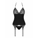 Корсет кружевной с трусиками Obsessive 828-COR-1, черный, S/M