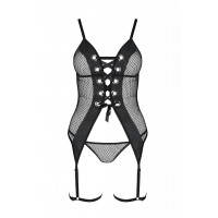 Корсет та стрінги чорний S/M BETH CORSET - Passion