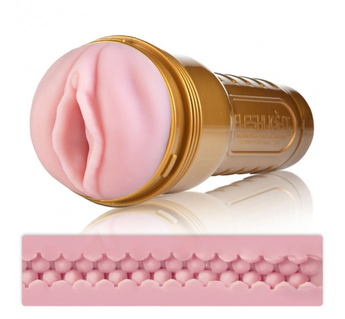 Мастурбатор вагина в колбе Fleshlight Pink Lady Stamina Training Unit, киберкожа, рельефный