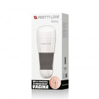 Мастурбатор вагін реалістичний в білій колбі Pretty Love Kitty Vagina
