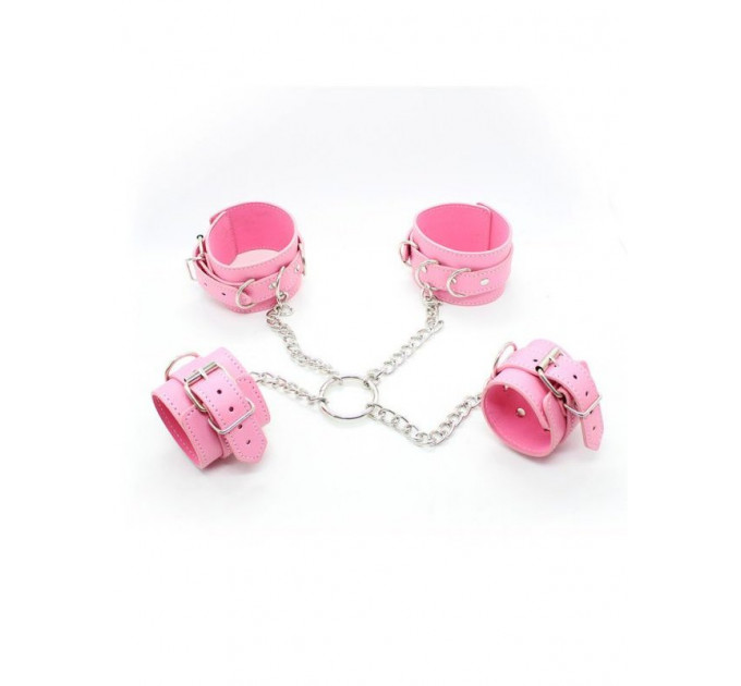 Ограничители DS Fetish Hogtie restraints with chain pink