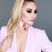 Нашийник широкий рожевий Kinky Diva Collar Me! із золотистим замочком у вигляді серця та ключиком