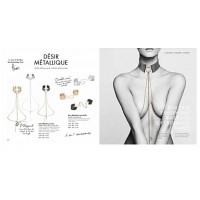 Ожерелье-ошейник з цепочкою Bijoux Indiscrets золоте, 59 см