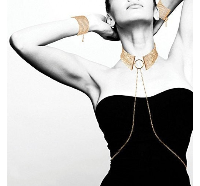 Ожерелье-ошейник з цепочкою Bijoux Indiscrets золоте, 59 см