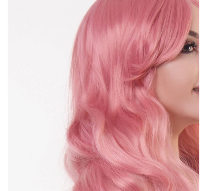 Парик длинный вьющийся с челкой Fetish Hair розовый, 60 см