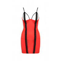 Платье красное с черной отделкой и трусики стринги FEMMINA CHEMISE S/M - Passion