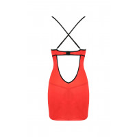 Платье красное с черной отделкой и трусики стринги FEMMINA CHEMISE S/M - Passion