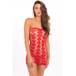 Платье в крупную сетку QUEEN OF HEARTS TUBE DRESS RED, OS