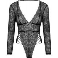Сексуальне ажурне боді з рукавами Obsessive Merlys teddy M/L
