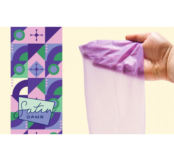 Салфетка латексная для орального секса One Grape Satin Latex Dams со вкусом винограда, 1 шт.