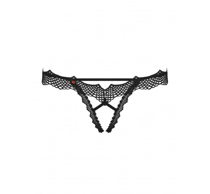 Трусики с открытым доступом Obsessive BRAVELLE черные, L/XL