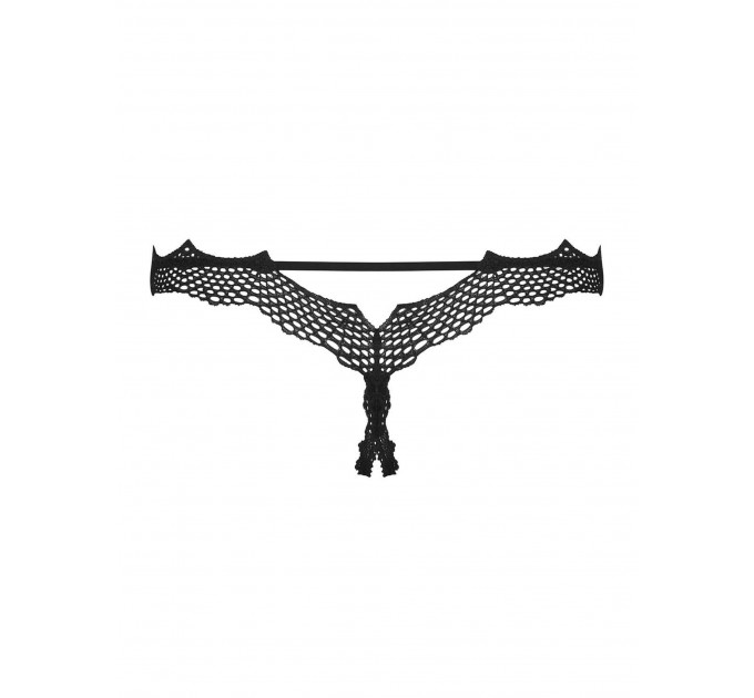Трусики с открытым доступом Obsessive BRAVELLE черные, L/XL