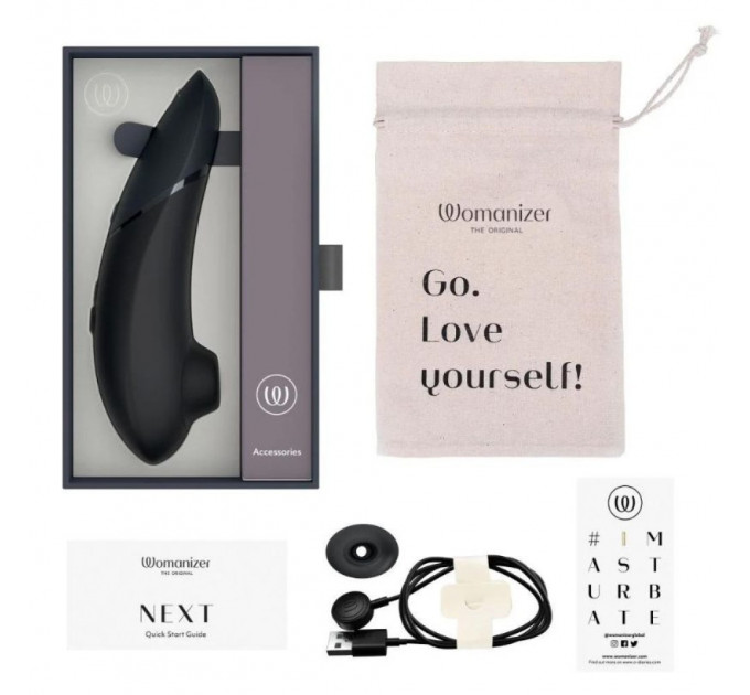 Вакуумный клиторальный стимулятор Womanizer Next Black, черный