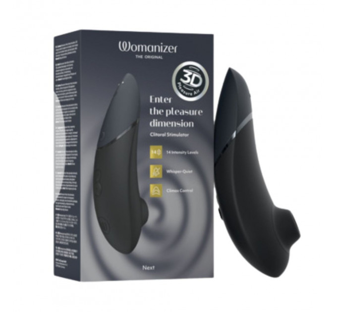 Вакуумный клиторальный стимулятор Womanizer Next Black, черный