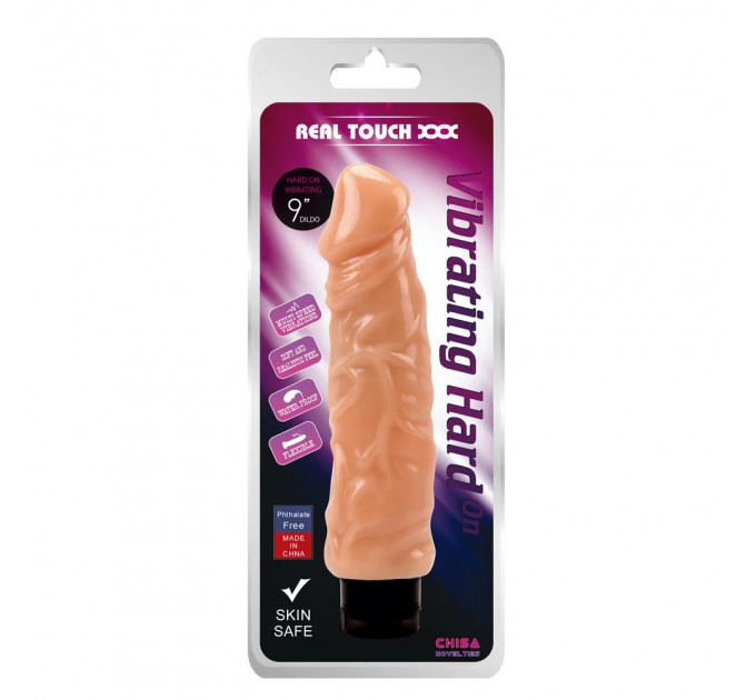 Вибратор реалистичный большого размера Chisa Real Touch XXX Vibration Hard On, бежевый