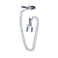 Затискачі на соски DS Fetish Nipple clamps iron L silver 64 g