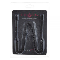 Затискачі на соски Lucky Bay Nipple Play Chain з ланцюжком, чорний