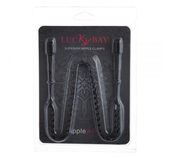 Зажимы на соски Lucky Bay Nipple Play Chain с цепочкой, черный