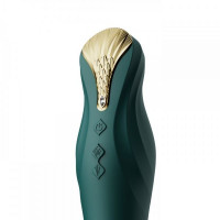 Вібромасажер з фрикціями і управлінням зі смартфона ZALO KING, Turquoise Green