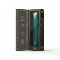 Вібромасажер з фрикціями і управлінням зі смартфона ZALO KING, Turquoise Green