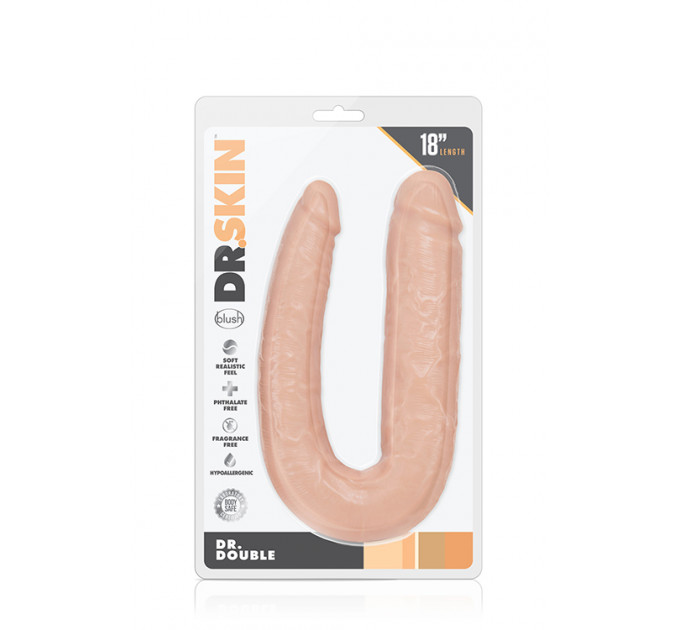 Фаллоимитатор двойной DR. SKIN DR. DOUBLE 18INCH VANILLA