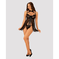 Пеньюар Obsessive Elizenes babydoll & thong S/M