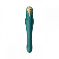 Вібромасажер з фрикціями і управлінням зі смартфона ZALO KING, Turquoise Green