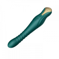 Вібромасажер з фрикціями і управлінням зі смартфона ZALO KING, Turquoise Green