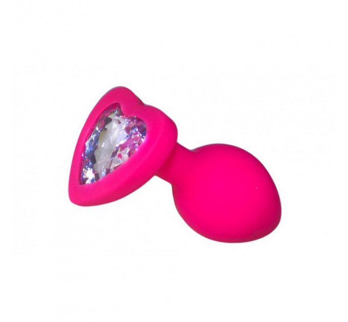 Анальная Pink Silicone Heart White, M