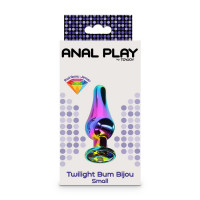 Анальна пробка металева із кристалом ToyJoy Twilight Bum Bijou райдужний, Small
