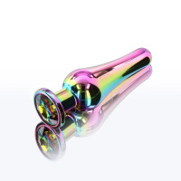 Анальна пробка металева із кристалом ToyJoy Twilight Bum Bijou райдужний, Small