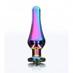 Анальна пробка металева із кристалом ToyJoy Twilight Bum Bijou райдужний, Small