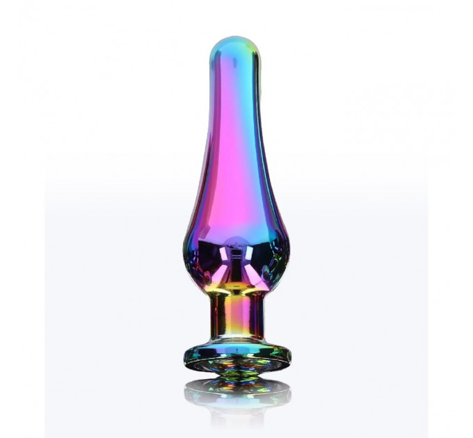 Анальна пробка металева із кристалом ToyJoy Twilight Bum Bijou райдужний, Small