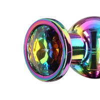 Анальна пробка металева із кристалом ToyJoy Twilight Bum Bijou райдужний, Small
