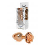 Анальна пробка з помаранчевою трояндочкою Plug-Jewellery Red Gold PLUG ROSE-Peach