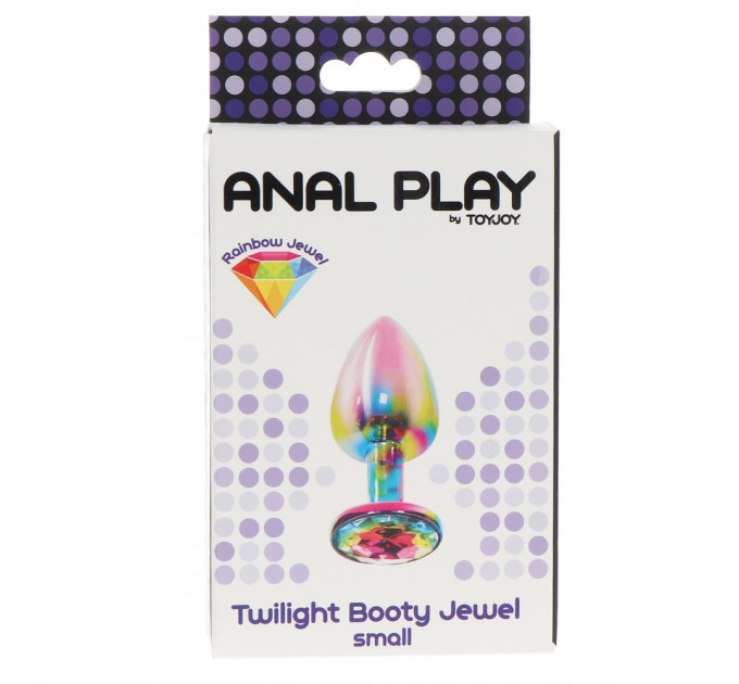 Анальна пробка S із кристалом Toy Joy, різнокольорова