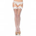 Чулки с кружевным верхом белые Leg Avenue Sheer Thigh Highs Lace Top O/S