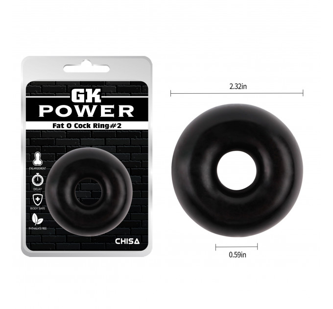 Ерекційне кільце Chisa GK Power Fat O Cock Ring # 2, чорне