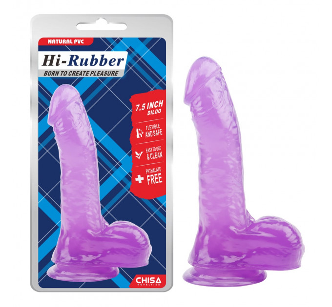 Фаллоимитатор реалистичный Chisa HI-RUBBER 7.5 на присоске, фиолетовый